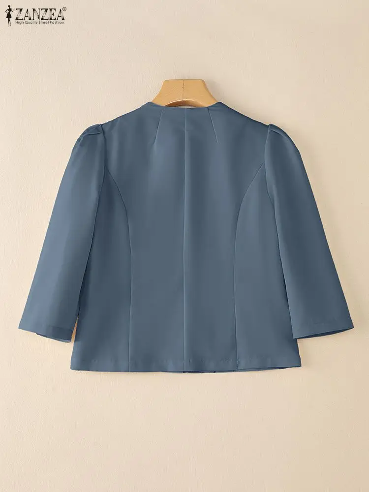 เสื้อเชิ้ตผู้หญิง ZANZEA ดีไซน์หรูหราทันสมัย ทรงเข้ารูป คอลเลคชั่นฤดูใบไม้ร่วง 2025 แฟชั่นใหม่ คอทรงโอ แต่งโบว์ ติดกระดุม สีพื้น เหมาะสำหรับงานแต่งงาน ไซส์ 3XL