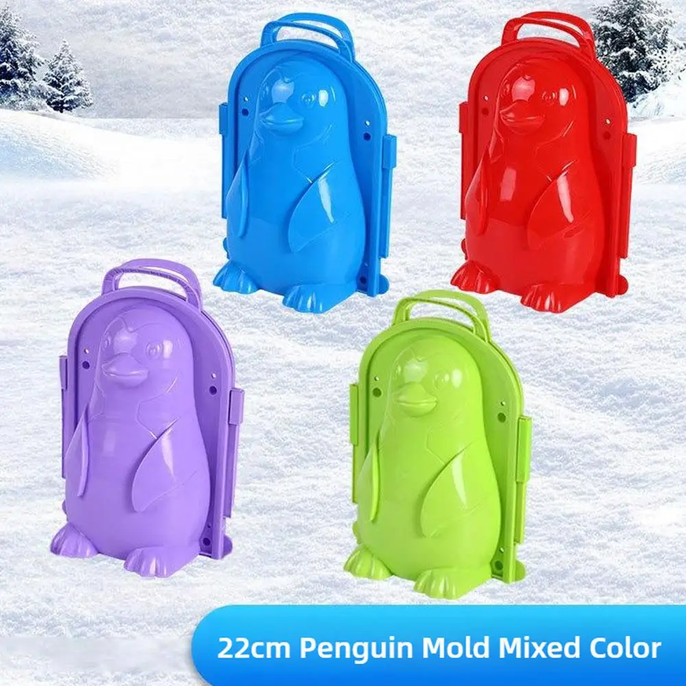 Molde de nieve de pingüino, Clip de bola de nieve 3d, juguete para niños, fabricante al aire libre, bola de nieve de Color grueso, juguetes con Clip, nieve aleatoria, 1 unidad Q9c8