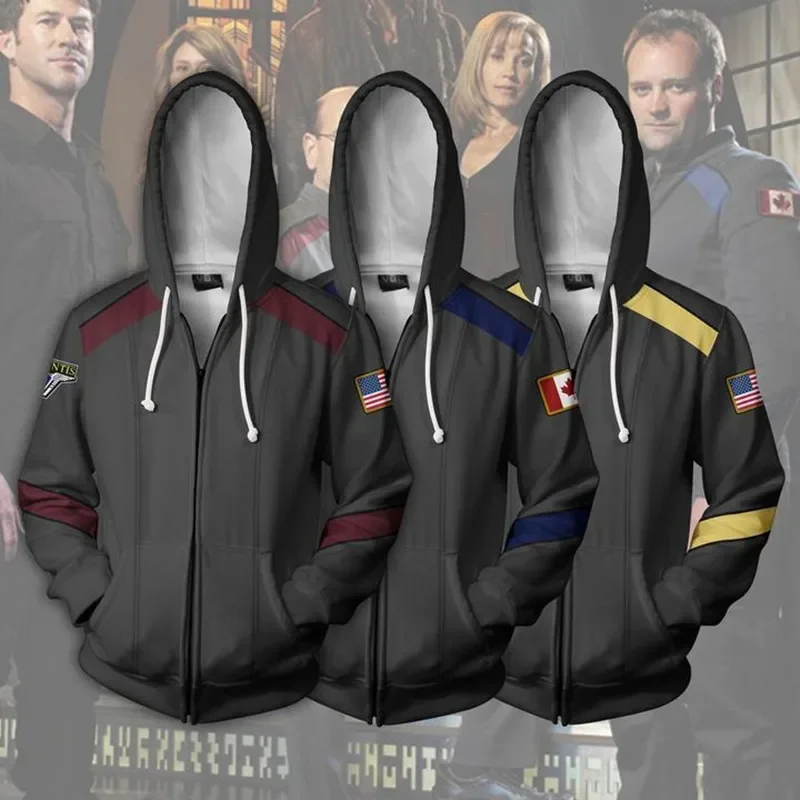 Star Voyager Command Cosplay Star Costume Hoodie Trek Hoodie Sweatshirt 3D Print Zipper Jacket Sweatshirts Coat Tracksuit