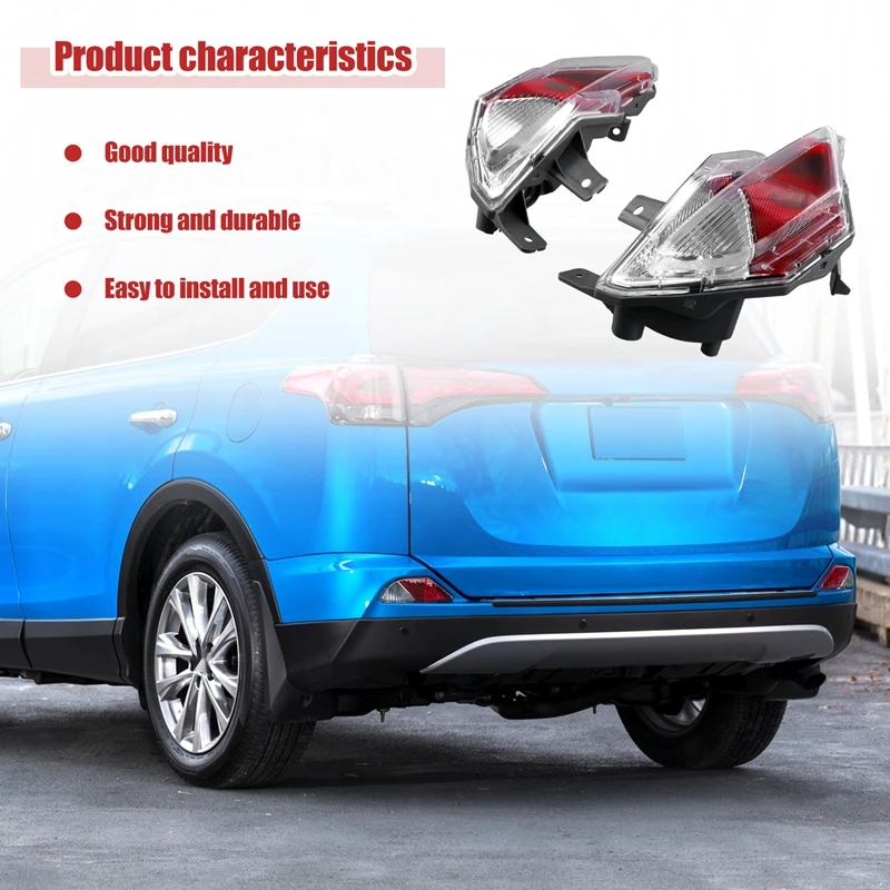 For Toyota RAV4 RAV 4 2016-2018 USA Version Car Rear Bumper Brake Light Tail Stop Warming Signal Reflector Lamp No Bulb