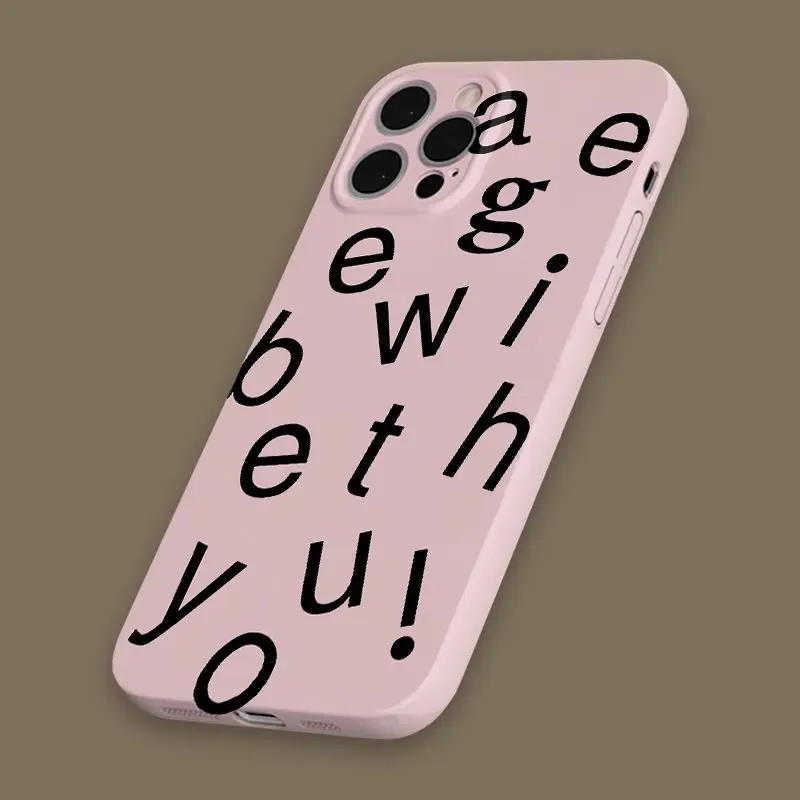 Ins European American Letter Simple Creative Film Phone Case for iPhone 17 16 E 15 14 13 12 11Pro XR XS Max 78Plus PC Hard Cover