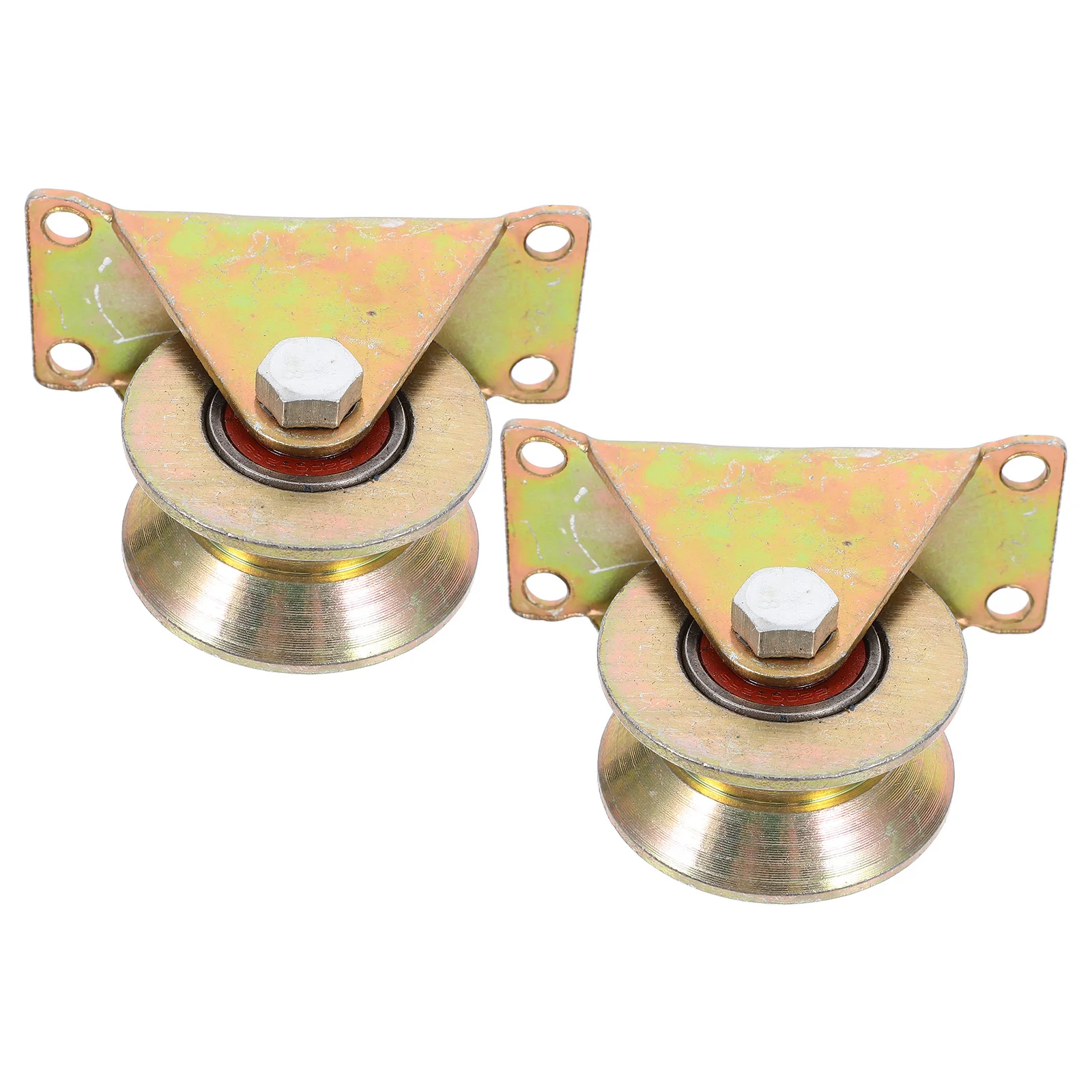 

2PCS Sliding Door Pulley Wheel Heavy Duty Iron Material Smooth Operation Wardrobe Bookcase Kitchen Doors Cable Pulley System
