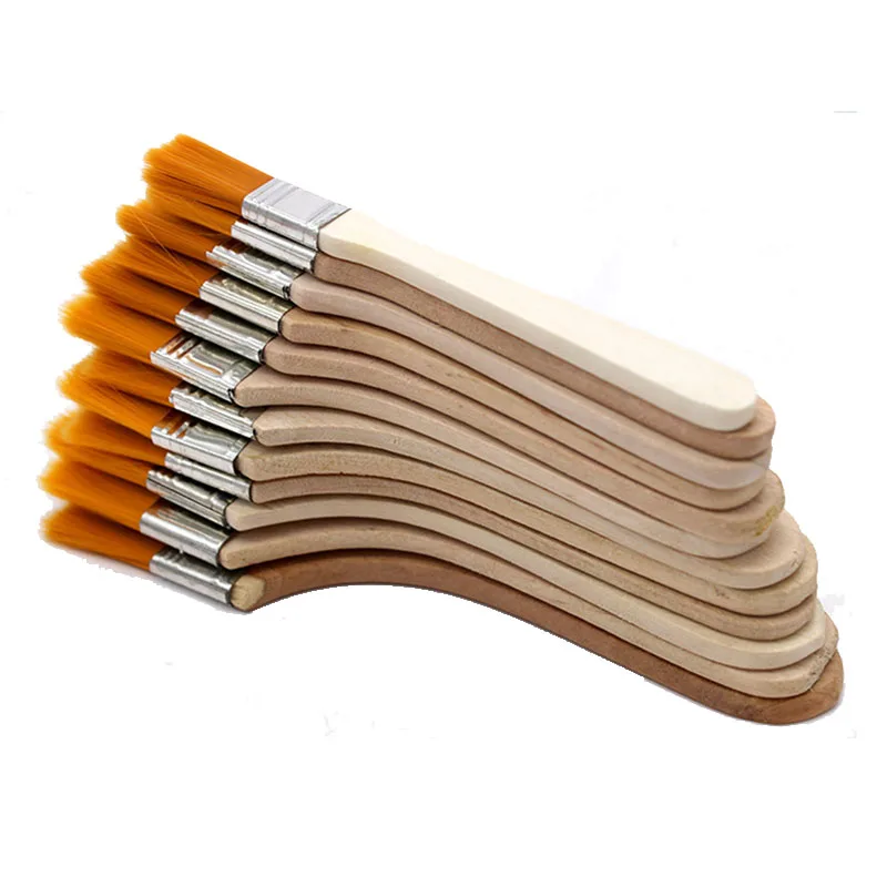 12pcs/Set Nylon Hair Scrubbing Brush Oil Painting Brush BBQ Brush for Painting Art Easy To Clean Wooden Cleaning Brush