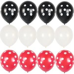 Mickey und Minnie Latexballons, Marienkäfer, Schwarz, Rot, Weiß, Wellenpunkt, Bälle, Partydekoration, Geburtstag, Hochzeit, 12pcs 12 Hauptverkäufe Lady Bug Geburtstagdekoration - №9