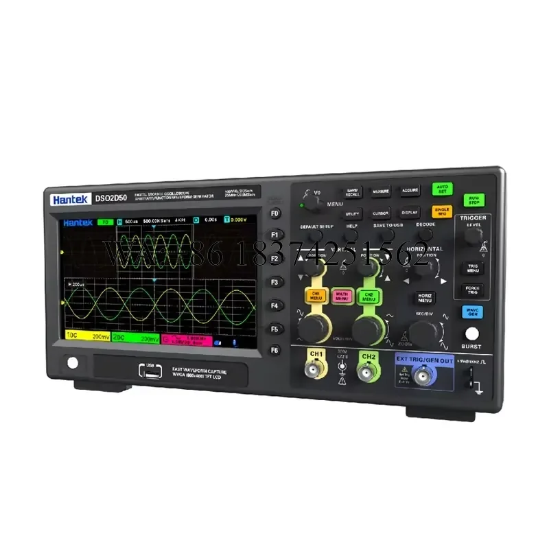 Wmwmnu for 2D50 Digital Oscilloscope 2 Channels USB 500Mhz Portable Tester Meter for Electronics Repair And Analysis
