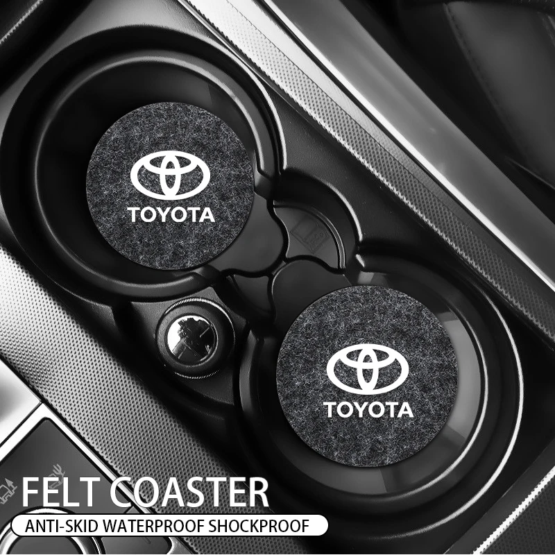 Car exterior annual inspection sticker Creative anti slip coasters car coasters for Toyota Corolla Camry RAV4