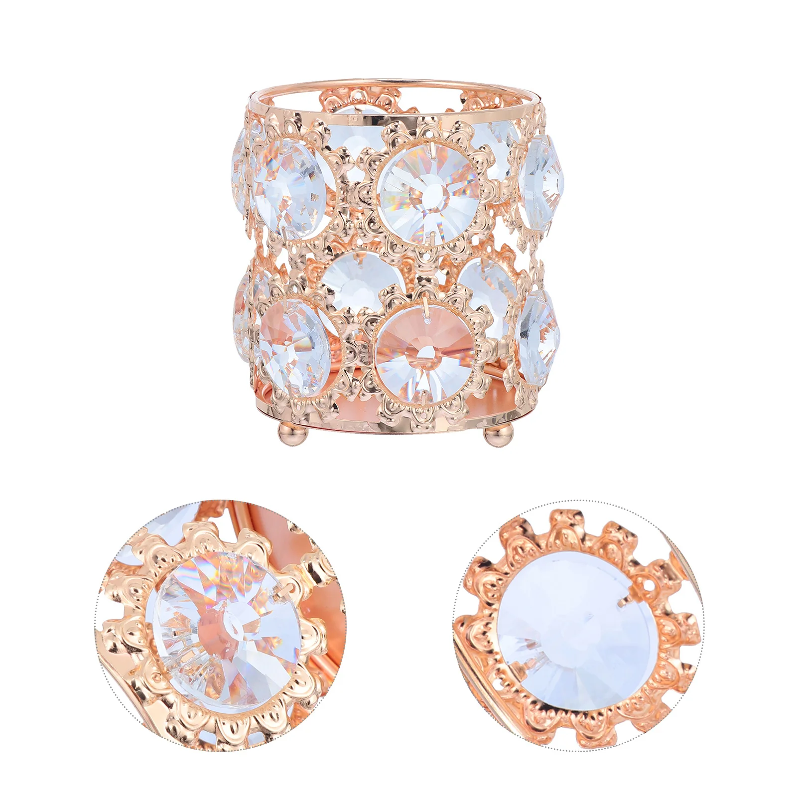 

Crystal Rhinestone Makeup Brush Storage Organizer Large Capacity Pen Holder Desktop Sundries Holder Shiny Makeup