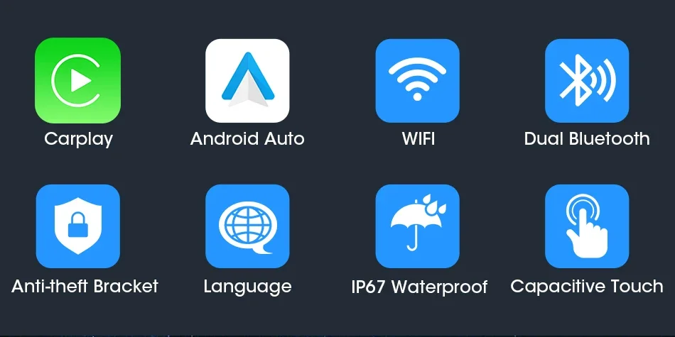 5-Zoll-Motorrad-Navigationsgerät mit drahtlosem CarPlay, Android Auto, Dual-Bluetooth, Moto-Monitor, Unterstützung für TPMS, IPX7 wasserdichtes Display – Detail 2