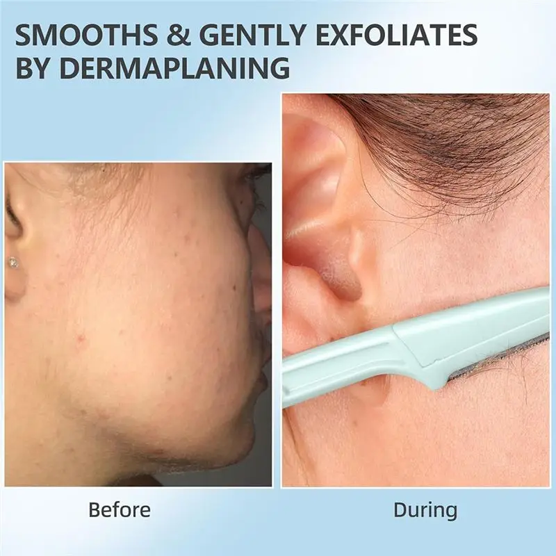 ABMK للنساء والرجال شفرات إزالة شعر الوجه والوجه وحشو تخزين شفرات حواجب قابلة للطي للسفر، أداة تجميل