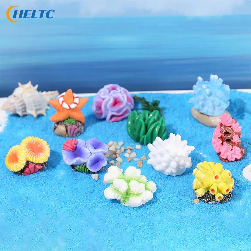 1PC Mini Resin Simulated Coral Seaweed Aquarium Decoration Craft Miniature Figure Ornament For Fairy Garden Micro Landscape