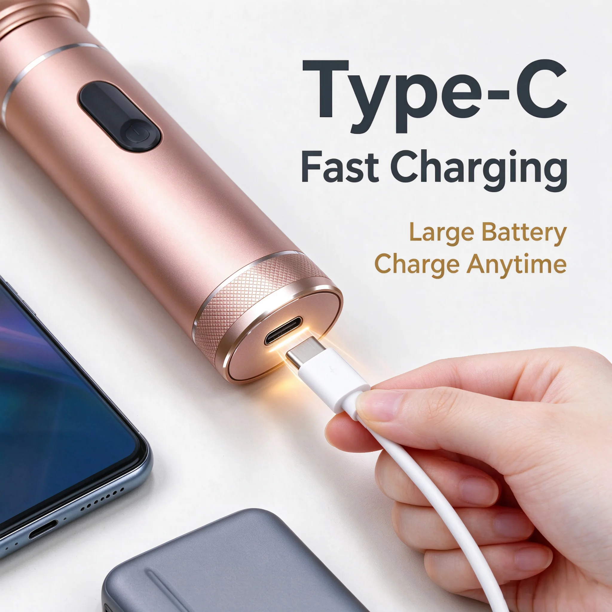 Elektrischer Fußschleifer aus Aluminiumlegierung, Dual-Power, Typ-C/Batterie, Hornhaut- und Hornhautentferner, Pediküre-Werkzeug für glatte Füße – Detail 3