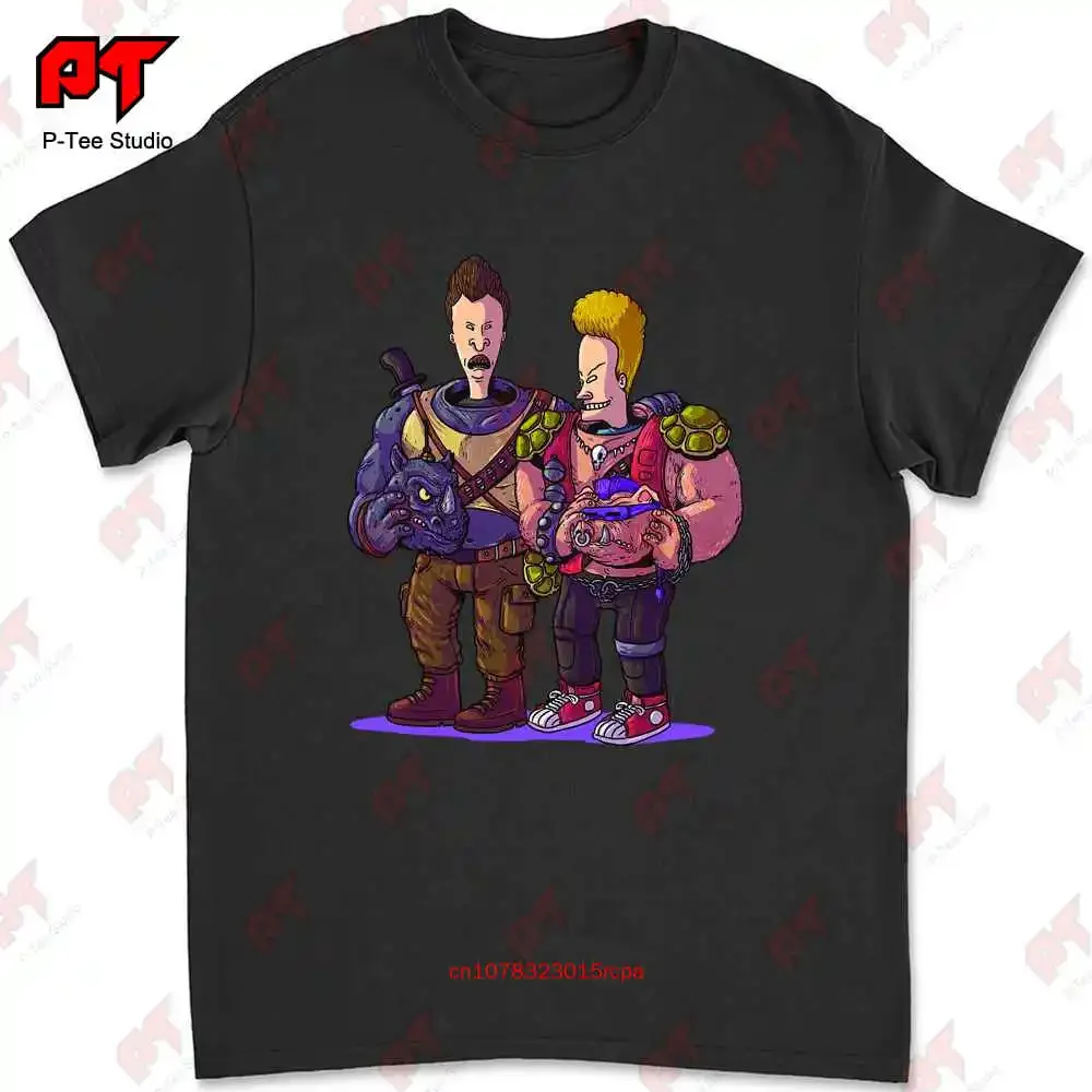 Bebop And Rocksteady Icons As Beavis And Butt-Head T-shirt G8I1