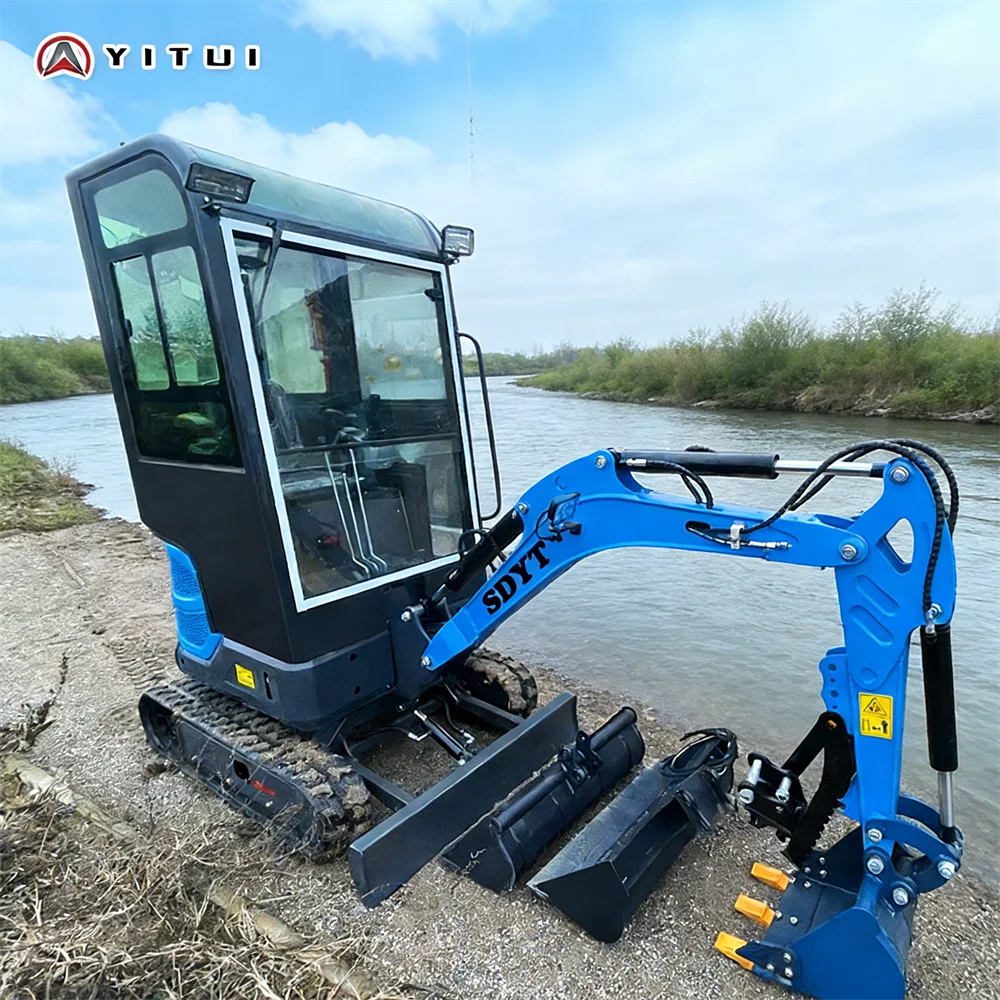 Factory Direct Sales 1.5 Tons Mini Crawler Excavator Free Accessories Household Mini Excavator Customized