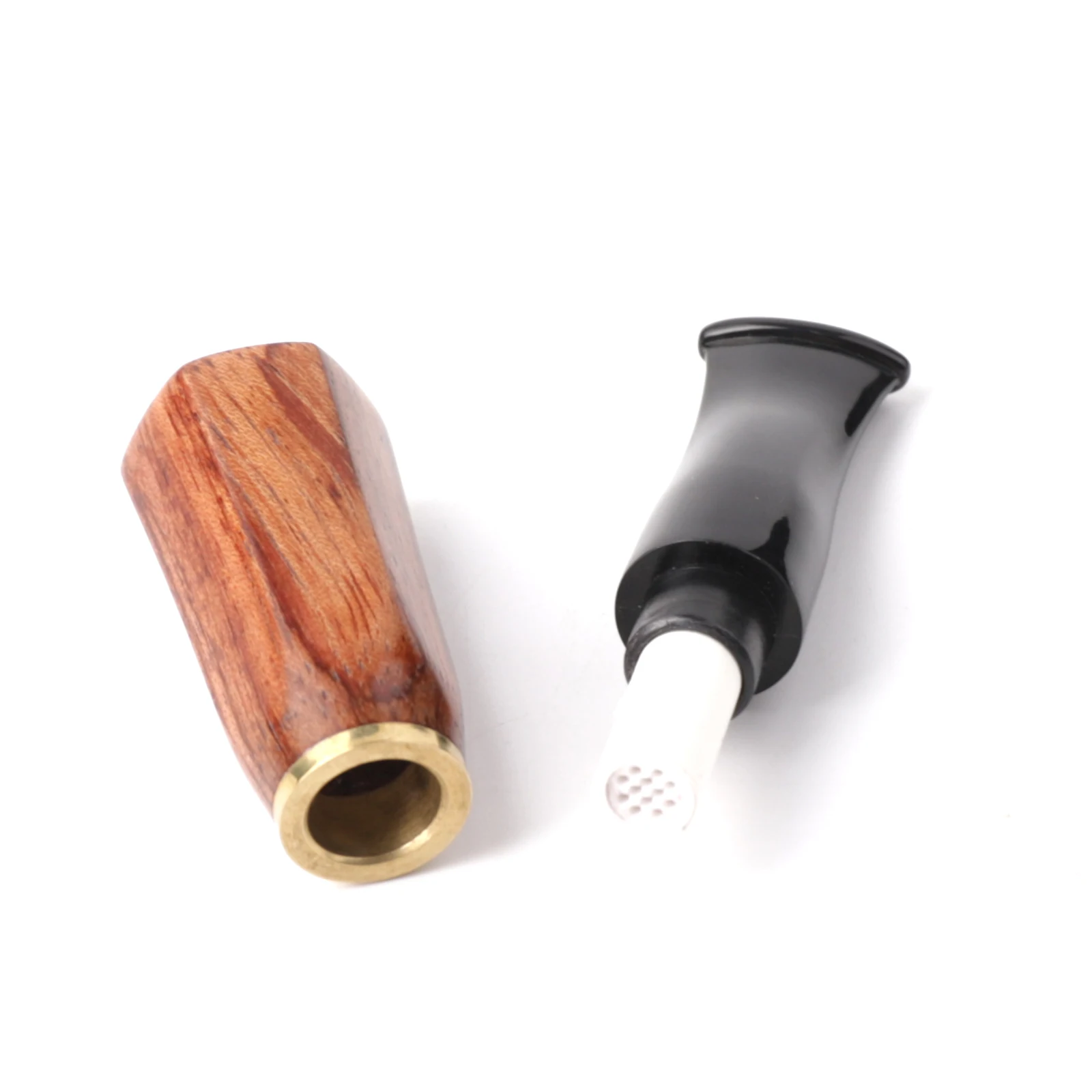 MUXIANG 1pc hand sandalwood cigar mouthpiece extend cigar handle ID 12mm 12.7mm 13.5mm solid wood handle with 9mm filter element