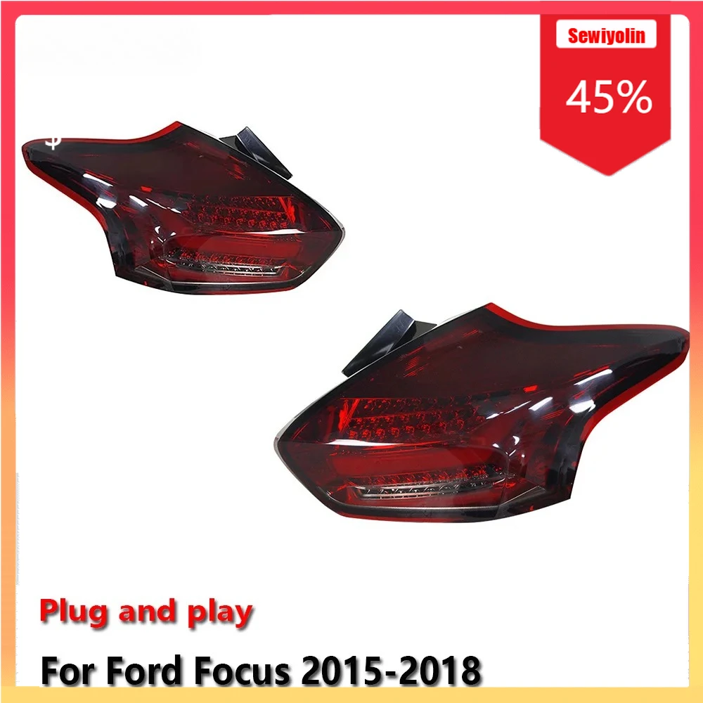 

Автомобильный светодиодный задний фонарь, автомобильные детали для Ford Focus 2015-2018, авто противотуманные DRL, стоп-сигнал, указатель поворота, Plug and Play
