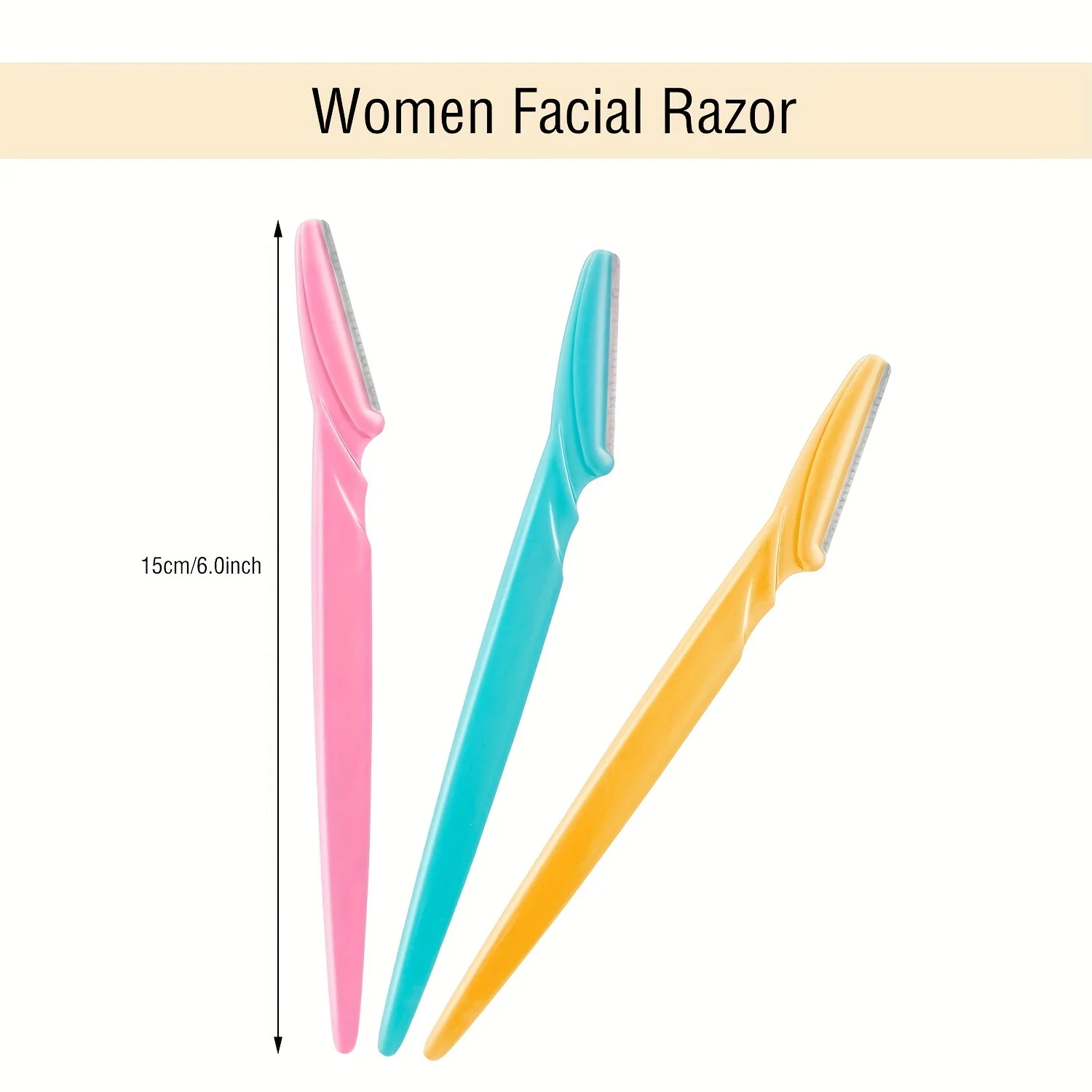 36 Three-Color Eyebrow Trimmers, Facial Eyebrow Razors, and Peach-Shaped Hair Removal Razors with Protective Covers