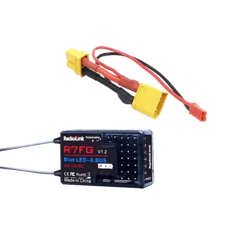 RadioLink R7FG XT60 Plug 2.4GHz 7CH Dual Antenne Ontvanger Hoogspanning Geïntegreerde Gyro Versie Voor RC6GS V2 V3 RC Zender