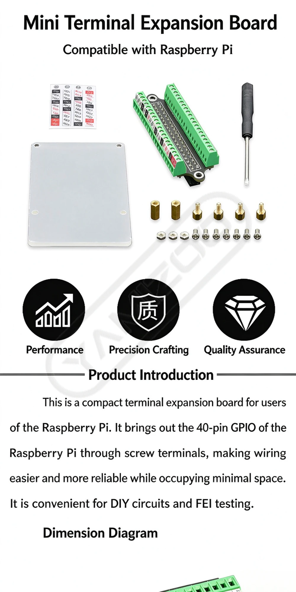 Kompatible Mini-Terminal-Erweiterungsplatine für Raspberry Pi – Detail 1