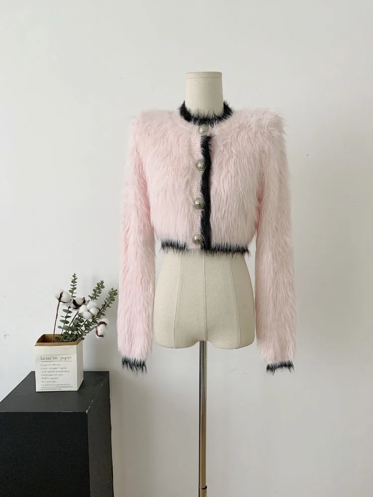 

Round Neck Sense Of Design Loose Single-breasted Women's Cardigan Sweater Autumn And Winter Warm Sweater