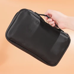 OVW High Capacity Black Canvas Makeup Brush Bag Travel Make up Bag Beauty Zipper Travel Storage Kits Organizer Cosmetic Bag