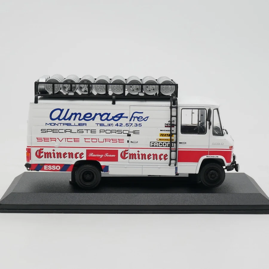 Diecast Ixo Scala 1:43 Benz 508D Cargo Van Racing Team Service Veicolo Modello di auto in lega Giocattolo da collezione Regalo Souvenir Display