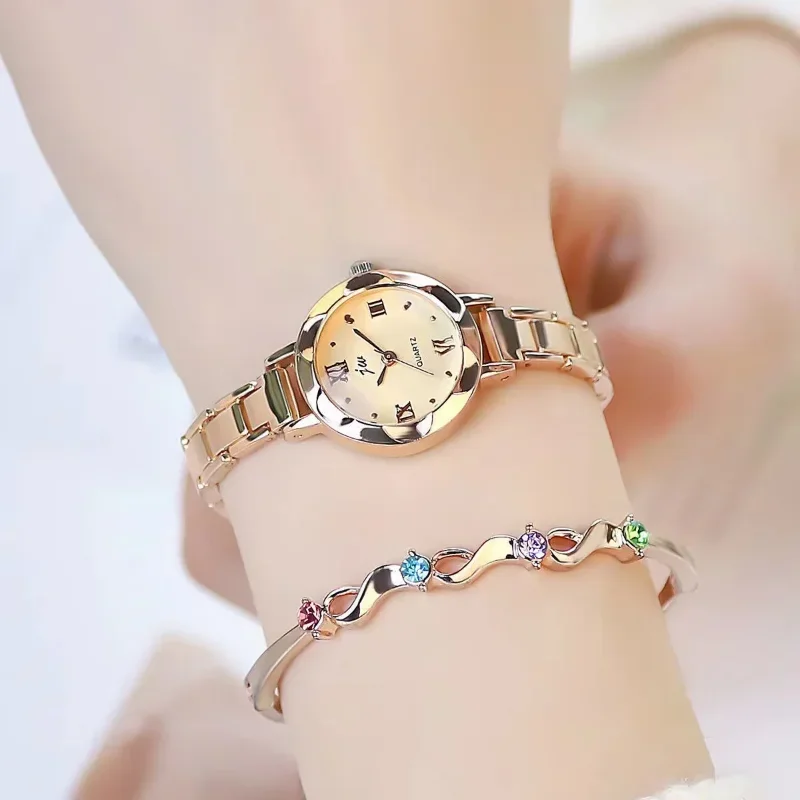 Fashion Small Dial Silver Watch For Women Stainless Steel Luxury Ladies Wristwatch Dress Women\'s Quartz Bracelet Clock Gift 2024