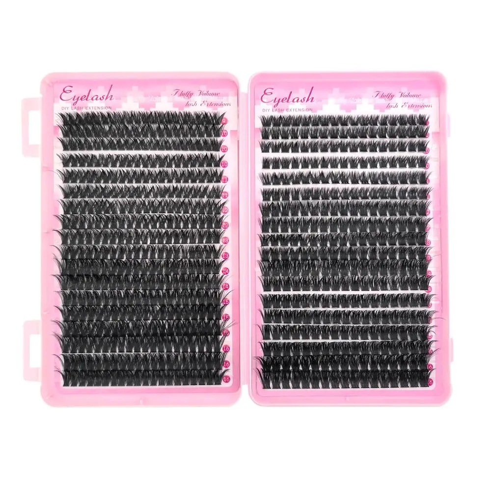 36 Rows 9-16mm Length False Eyelashes Bond and Seal Wispy Style DIY Lash Extension Kit Natural Look Cluster Design