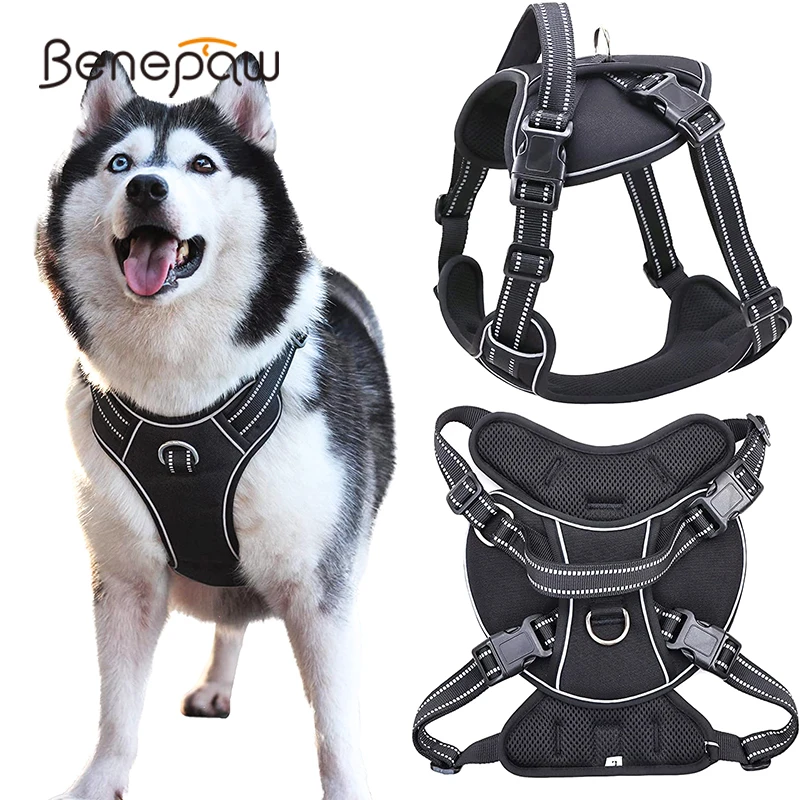 

Benepaw Dog Harness No Pull Adjustable Soft Padded Reflective Pet Vest Harness Small Medium Large Dogs Easy Control Handle