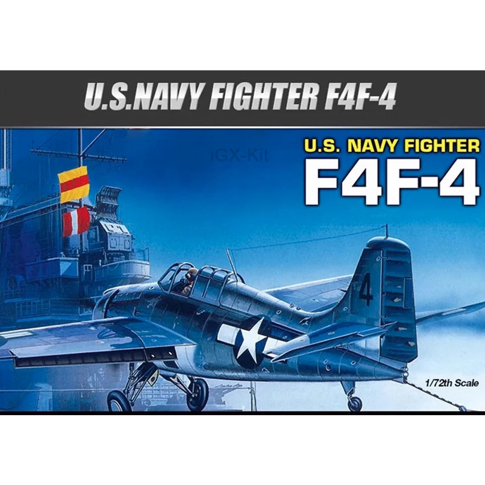 Academy 12451 1/72 Scale  US Navy F4F F4F-4 Wildcat  Fighter Plane Hobby Craft Toy Plastic Model Assembly Building Kit