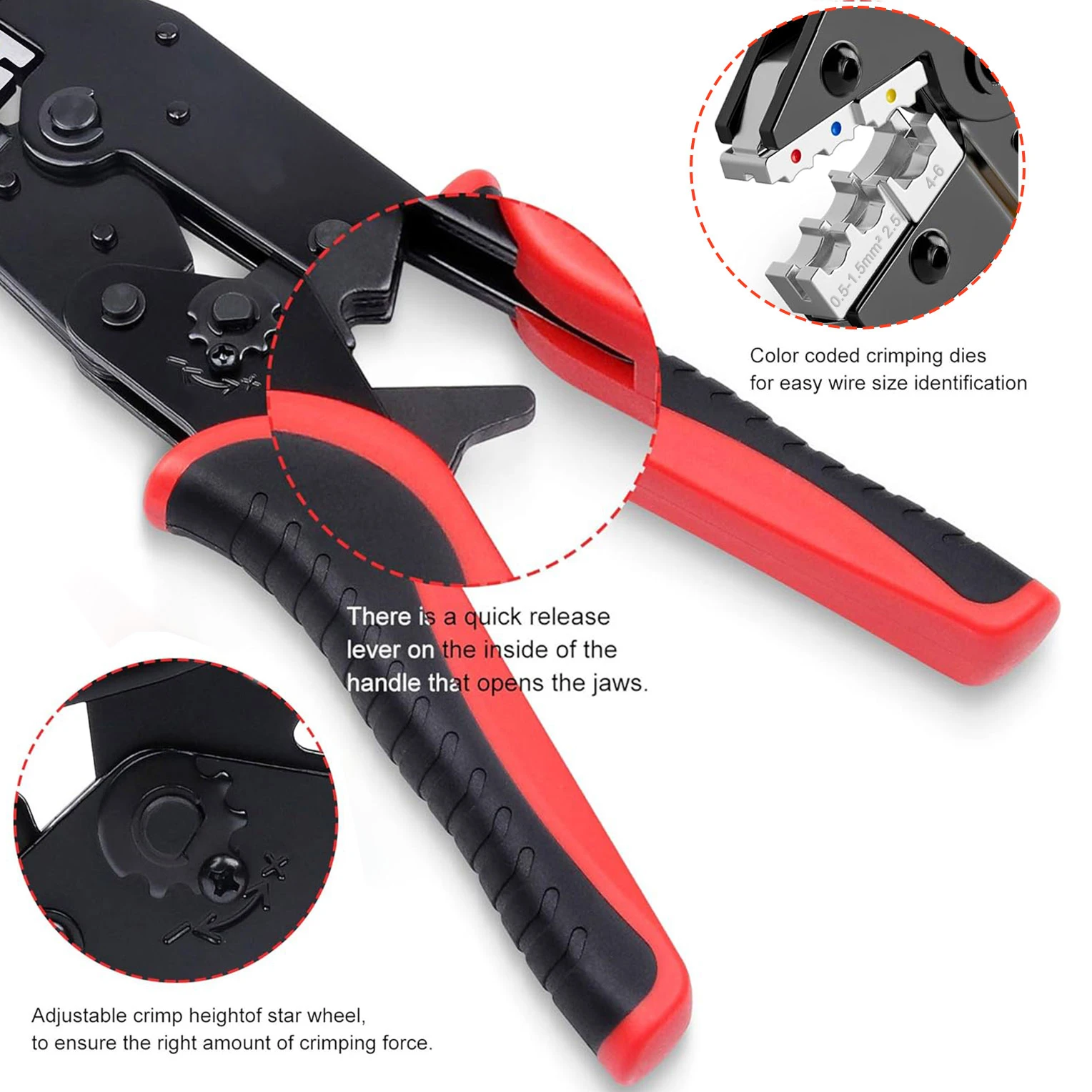 Pre Insulated Terminal Crimping Pliers Kit HS-30J Clamp Insulated Electrical Connector Crimping Tool for AWG 22-10