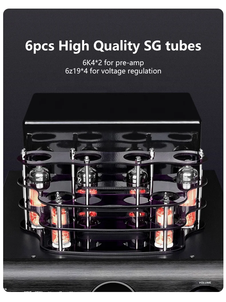 Amplificador de potencia de audio de tubo profesional 100w * 2 para uso doméstico Karaoke