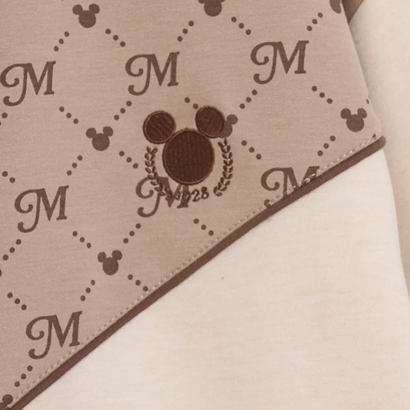 Disney Mickey broderie sweat-shirt zippé femmes décontracté col montant Bomber veste Patchwork contraste couleur pull vêtements d'extérieur haut