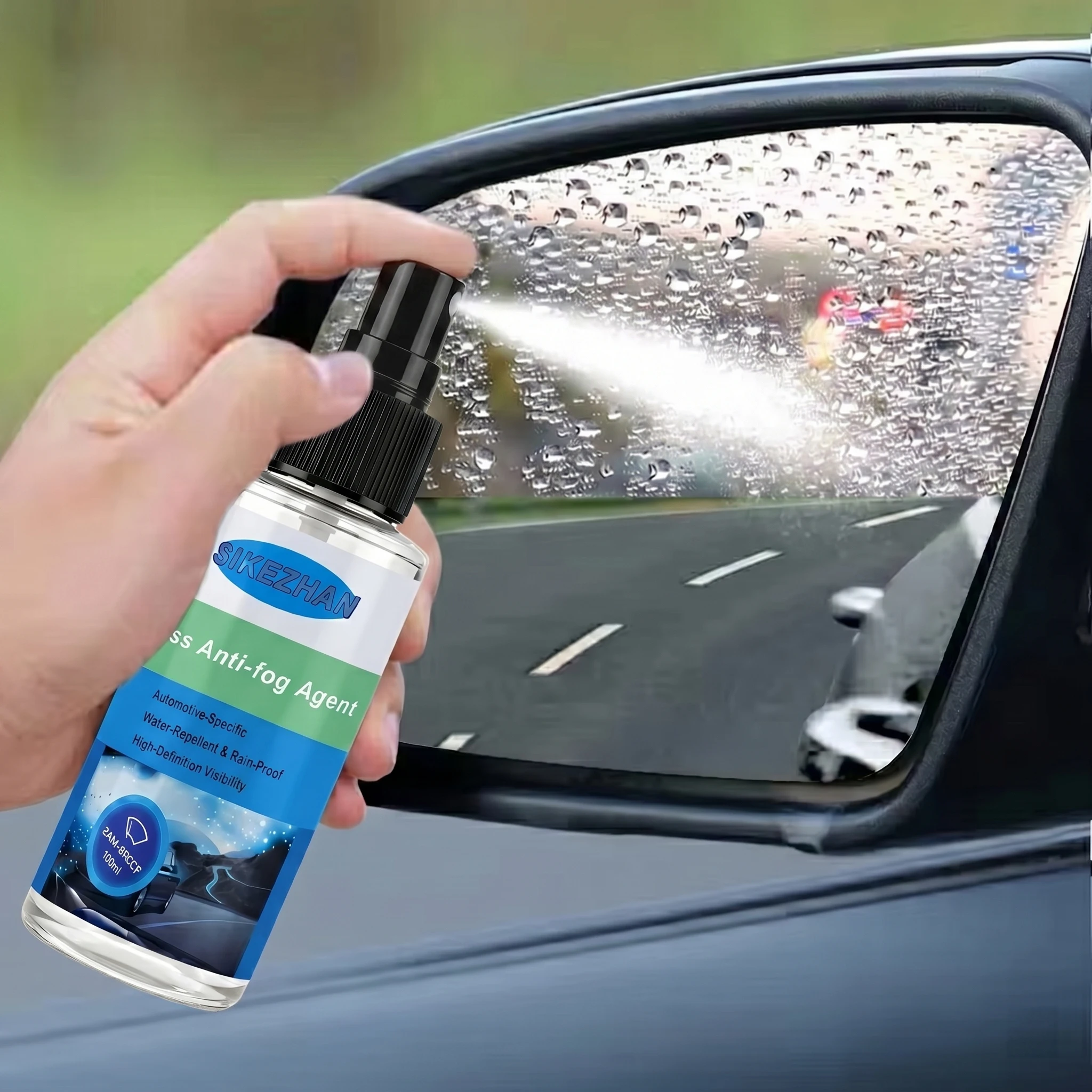 Repelente de Lluvia y Agente Antivaho para Parabrisas de Coche 100ml. Spray de Tratamiento Impermeable para Vidrios de Automóviles para una Conducción Segura y una Visión Clara.