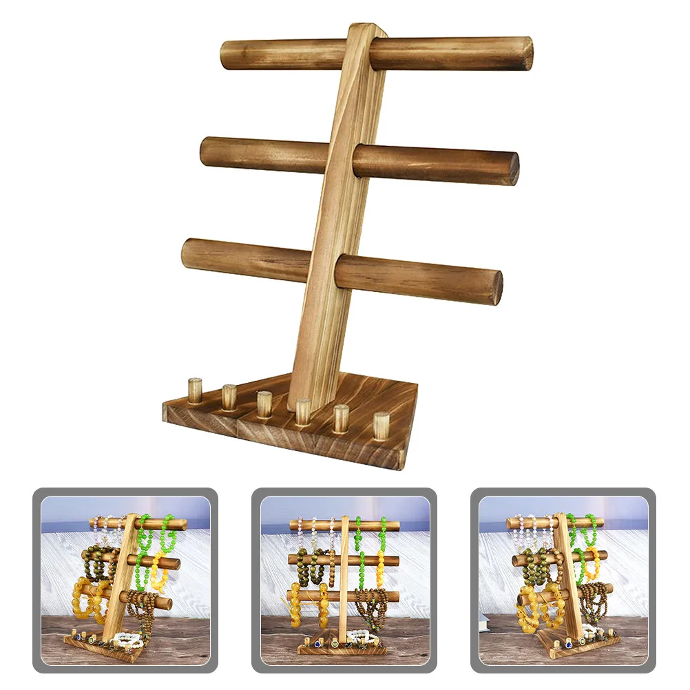 

Jewelry Display Stand 3 Tier Bangle Bracelet Wooden Ring Watches Display Holder Organizer Storage Rack for Home Shop Exhibition