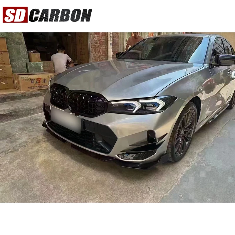 

For BMW 3 Series G20 G28 325i 330 Carbon Fiber Car Front Bumper Splitter Spoiler Canard Air Knife Surround Trim Upgrade body kit