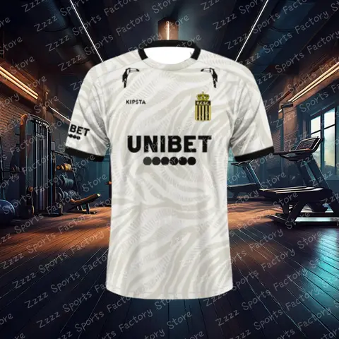 Charleroi Home_Away 훈련 축구 유니폼 성인 키즈 여름 대형 T 셔츠 벨기에 축구 반팔 탑 남성 의류