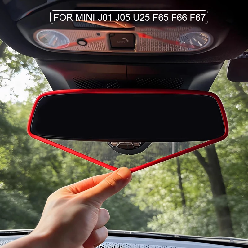 Car Central Control Rearview Mirror Silicone Protective Cover Trim for Mini Cooper S E J01 J05 Aceman F65 F66 F67 U25 Countryman