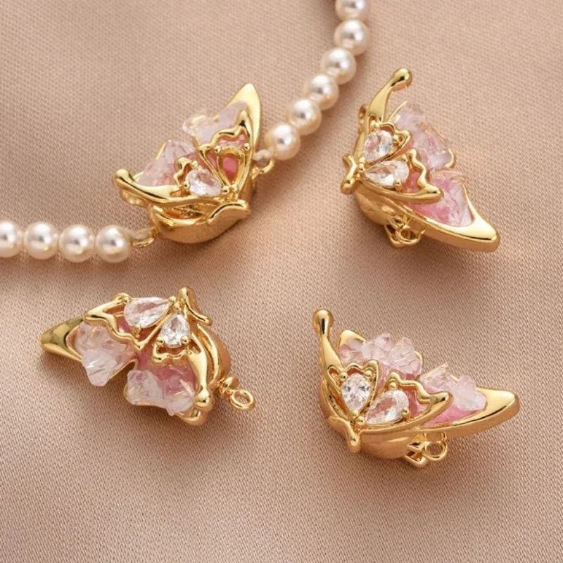 

DIY Jewellery Making Connector 18KGold Plated Natural Crystal Zirconia Handmade Necklace Bracelet Sweater Needlework Accessories