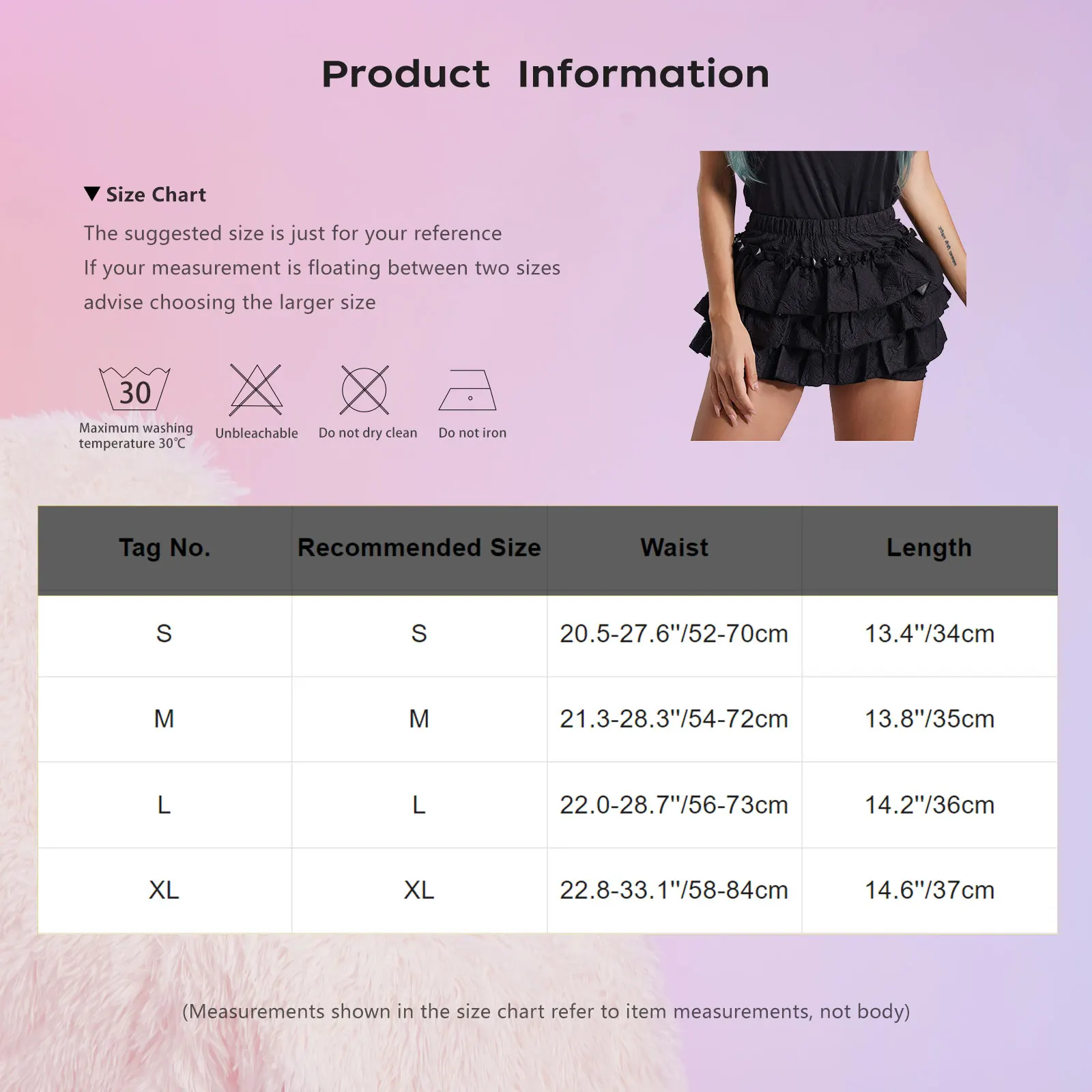 Womens Teen Girls Ruffled Miniskirt Culottes Elastic Waist Tiered Skirt with Safety Shorts Pumpkin Shorts Dress Underskirt