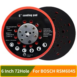 BOSCH RSM6045 için 6 inç Zımpara Pedi 150mm Yedek Ped Tozsuz Orta Kanca ve Döngü Parlatma için Çok Delikli Taşlama Plakası