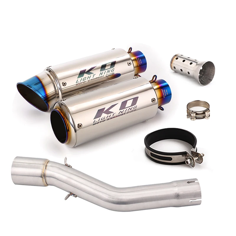 51MM FOR Voge LX500R Any Year Motorcycle Exhaust Tail Pipe Escape Muffler Mid Link Pipe With DB Killer Slip On Stainless Steel