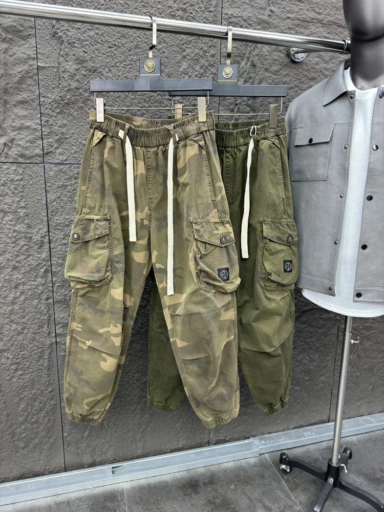 

Classic Outdoor Camouflage Work Pants Men's Autumn Winter Faion Comfortable Casual Cuffed Trousers Slim Fit Leisure Pants