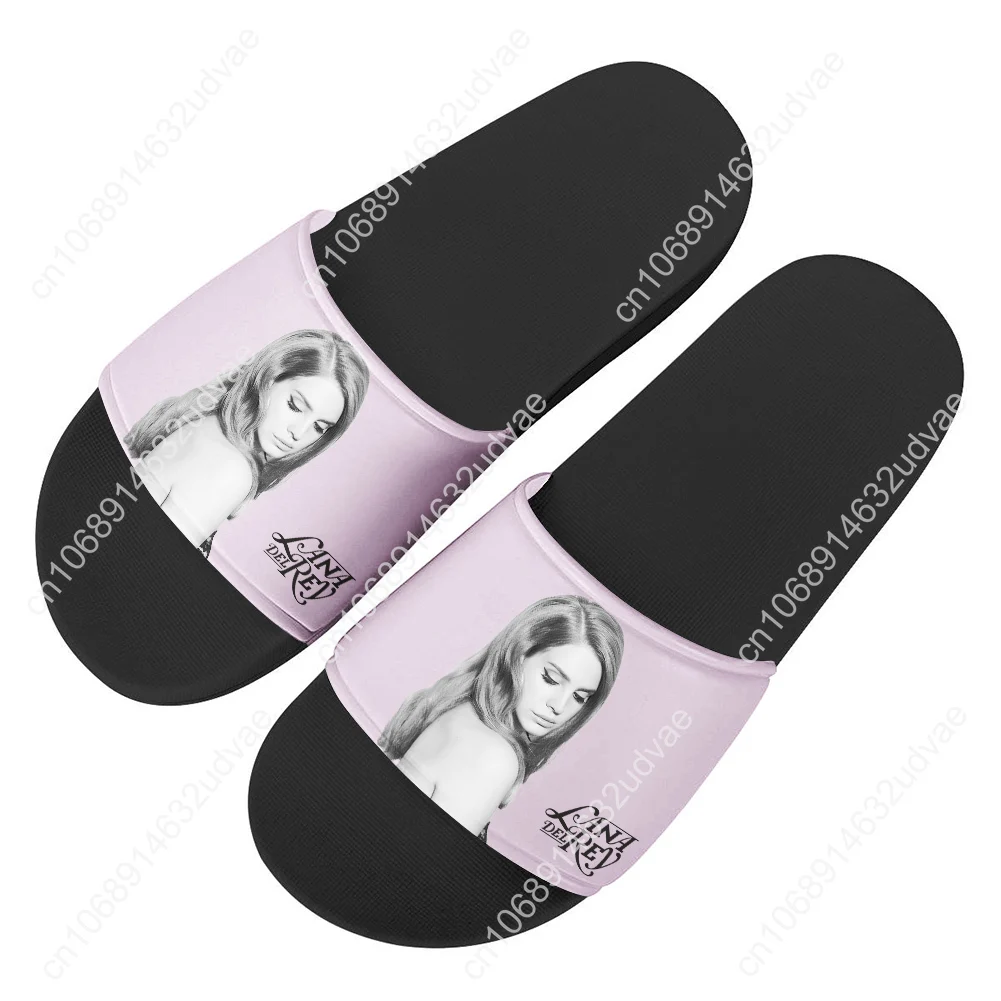 Lana Del Rey Singer Slippers Man Woman Boy Girl Tailor Made Slides Sandals Durable Photo Customized Bath Shoes Water Shoe Black