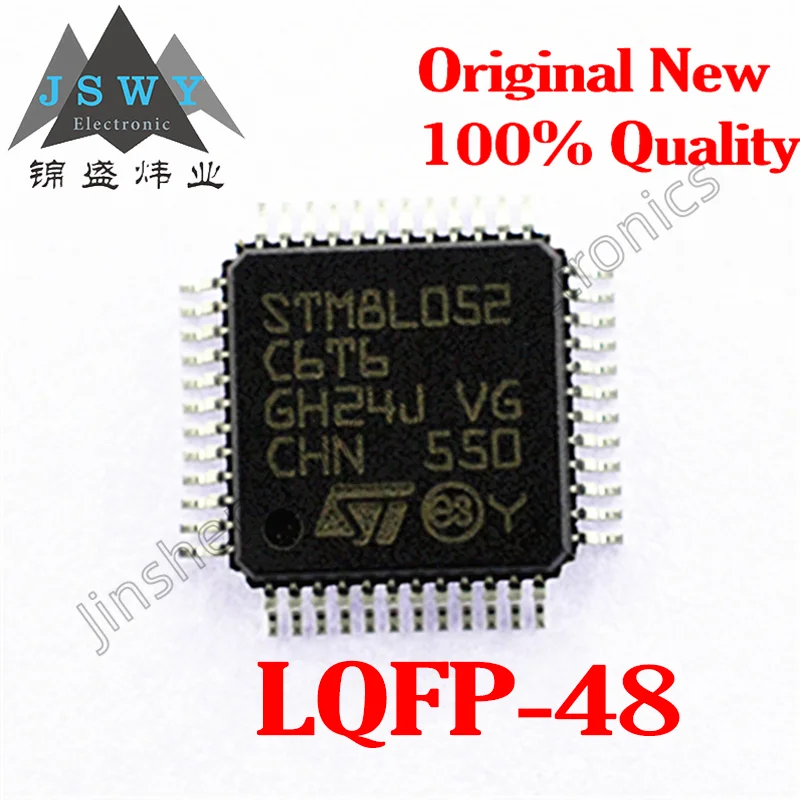 

(10/50 PCS) STM8L052C6T6 LQFP-48 8-bit 16MHz/16MIPS 32KB Flash 2KB RAM Original Microcontroller