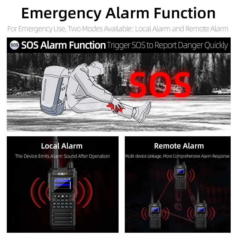 Walkie talkie ip67 à prova d'água profunda, alta potência, 10w, vhf, uhf, rádio profissional, comunicação de longo alcance, walkie talkie ksun uv168p