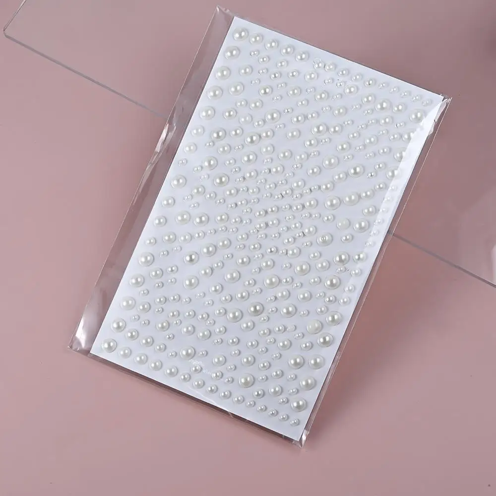 1Sheet 3D Pearl Face Tattoos Stickers Half Round Imitation Pearls Rhinestones Tattoo for Festival Party Eye/Body Makeup Decor &*