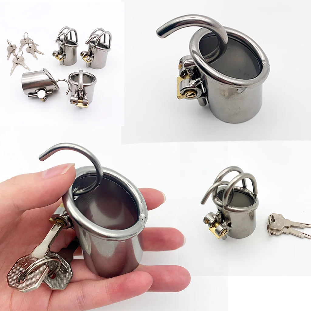 

Manyjoy Stainless Steel PA Puncture Chastity Device Cock Cage Penis Lock Cock Ring Chastity Cage BDSM Bondage Sex Toys for Men