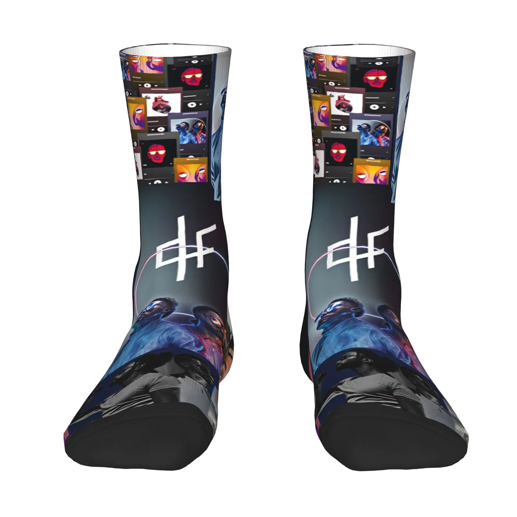 P-PNL Collage Le Monde Chico Dress Socks for Men Women Warm Funny Novelty French Rapper Mushic Crew Socks