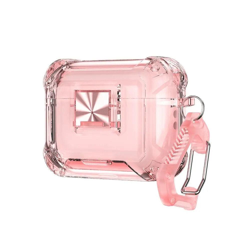 

Clear Phone Stand Earphone Case with Keyring Anti-Fall Headphone Protective Case Anti-scratch Dustproof for AirPods Pro 3