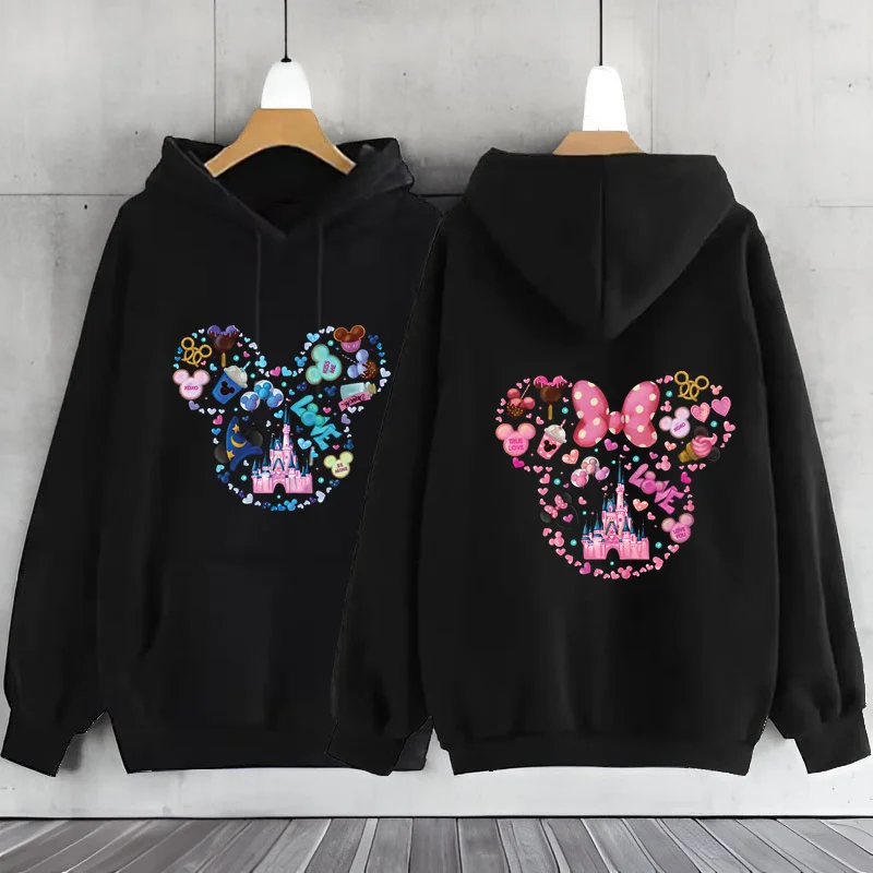 Disney Castle Minnie Mouse Y2k Hoodie Woman Clothing Hoodies Women\'s Sweatshirts Casual Long Sleeve Kawaii Clothes Y2k Hoodies